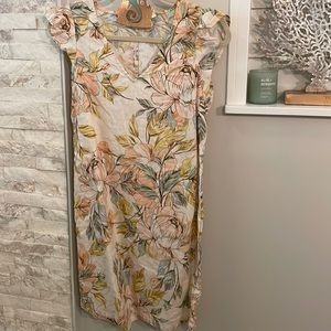 Nicole Miller 100% linen floral dress
